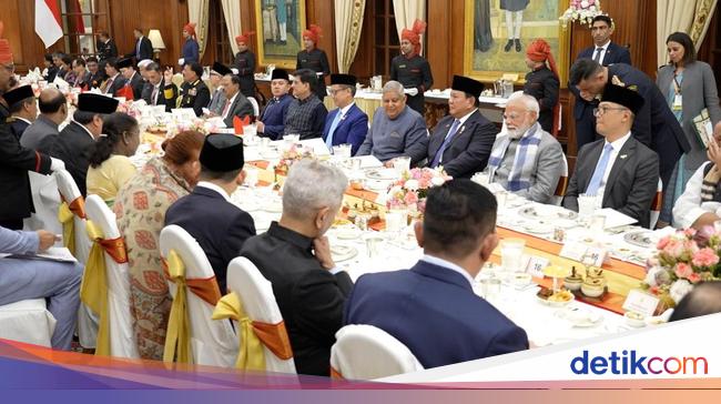 Momen Prabowo Dijamu Makan Malam Presiden India, Duduk di Samping PM Modi