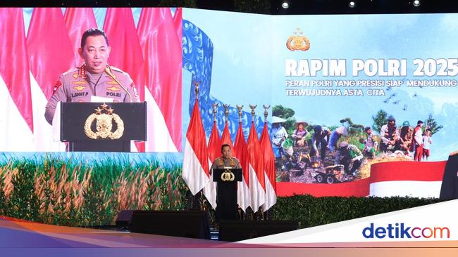Rapim Polri 2025, Kapolri Sampaikan Arahan Presiden Prabowo ke Jajaran