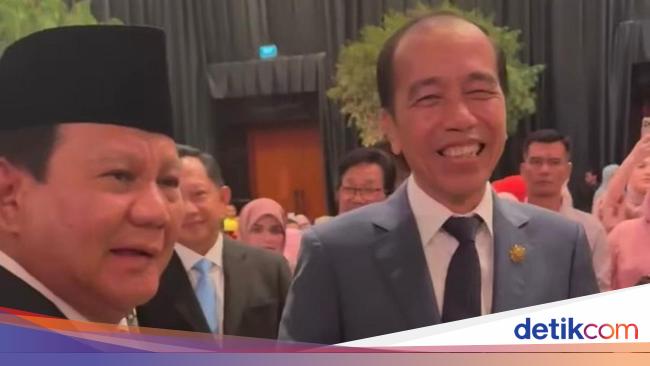 Momen Jokowi-Prabowo Bercanda Bahas Cawe-cawe di Nikahan Anak Hatta Rajasa