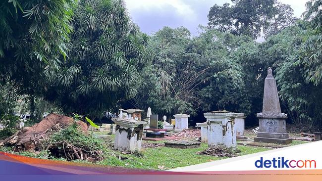 6 Makam Belanda Rusak Tertimpa Pohon Tumbang di Kebun Raya Bogor