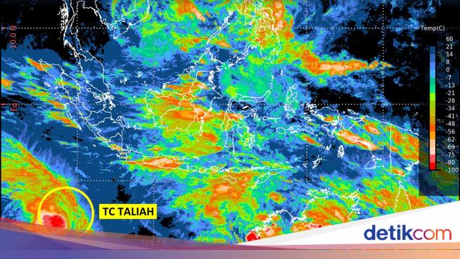 Siklon Tropis Taliah Jauhi RI tapi Waspada Hujan Petir hingga Ombak 4 Meter