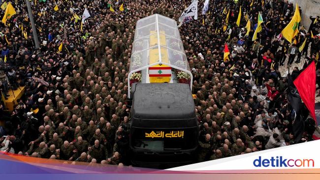 Potret Lautan Manusia Iringi Pemakaman Pemimpin Hizbullah Hassan Nasrallah