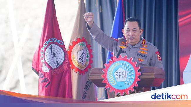 Kapolri Hadiri HUT Ke-52 KSPSI, Pesan agar Buruh Tingkatkan Keterampilan