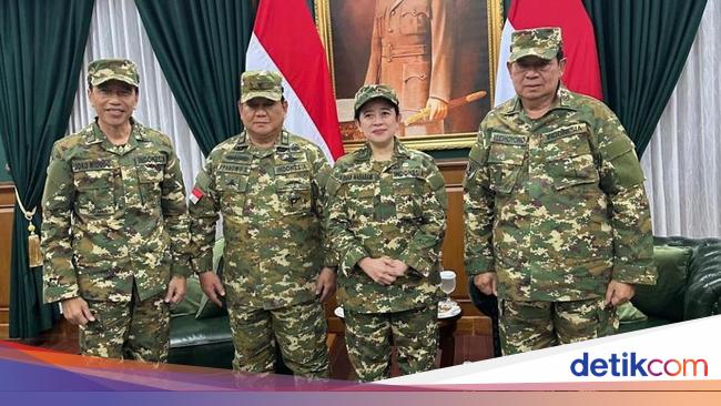 Momen Puan Ngobrol Bareng Prabowo-Jokowi-SBY Sebelum Parade Senja