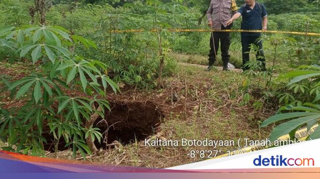 Geger Sinkhole Sedalam 10 Meter Muncul di Lahan Pertanian Gunungkidul