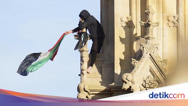 Aksi Pria Kibarkan Bendera Palestina di Big Ben London, Berakhir Ditangkap