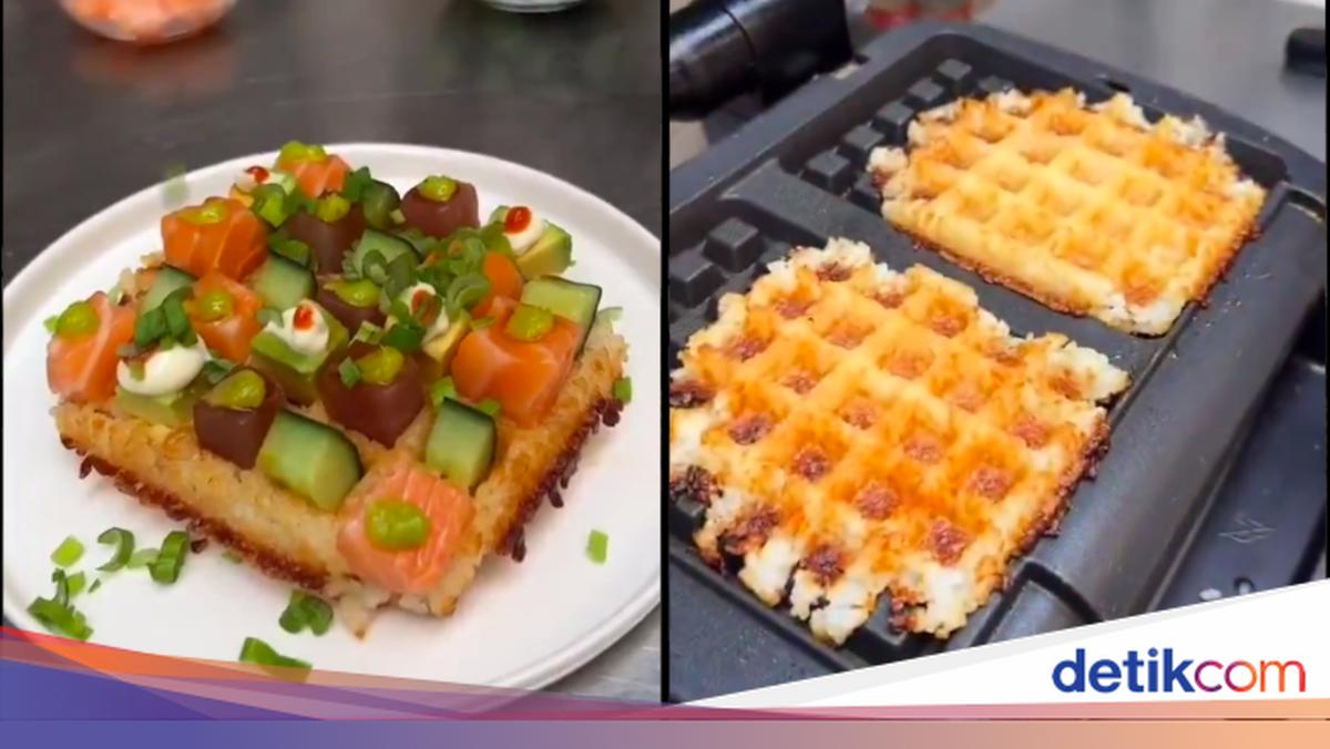 Sekte Baru! Sushi Waffle yang Disajikan dengan Topping Salmon