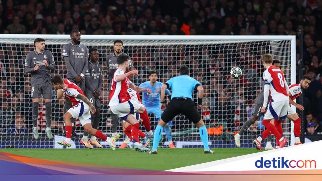 Arsenal Bantai Madrid 3-0, Tendangan Bebas Declan Rice Bikin Takjub