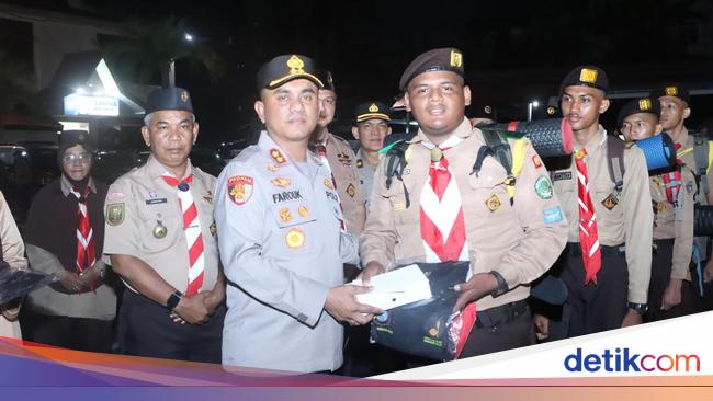 Dilepas Kapolres, Kontingen dari Inhil Riau Siap Sukseskan Jambore Karhutla