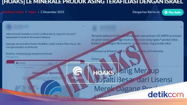 Pakar Duga Hoaks Le Minerale Terafiliasi Israel untuk Lemahkan Produk Lokal