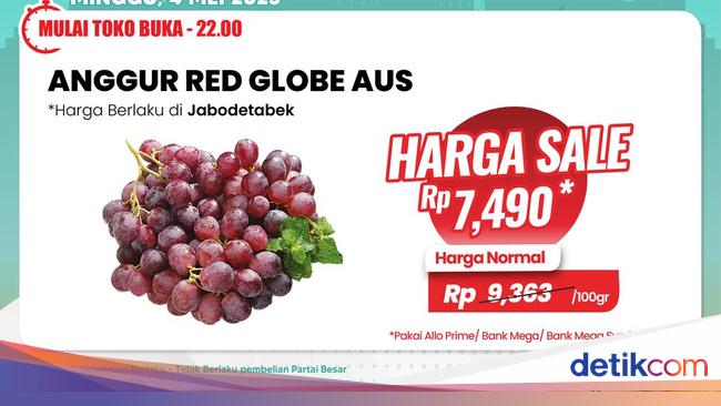 Transmart Full Day Sale! Beli Anggur Jadi Murah Banget