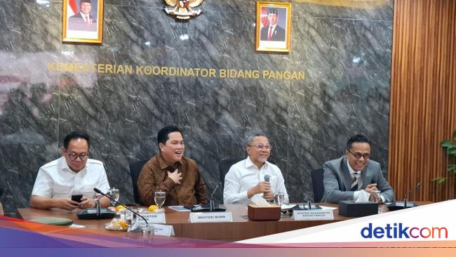 Zulhas-Erick Thohir Rapat Bahas Koperasi Merah Putih Jadi Agen Sembako-LPG