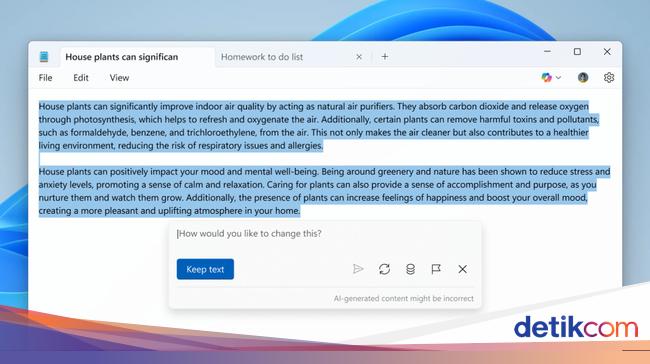 Bahkan Microsoft Notepad Pun Dilengkapi AI