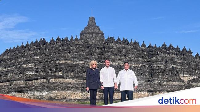 RI-Prancis Luncurkan Kemitraan Kebudayaan di Borobudur, Macron: Luar Biasa