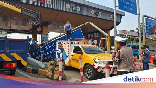 3 Gardu di Gerbang Tol Ciawi 2 Rusak Imbas Diseruduk Truk Rem Blong