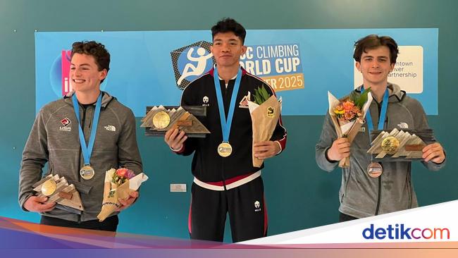 Atlet RI Kiromal Katibin Juara Seri Piala Dunia Panjat Tebing di AS