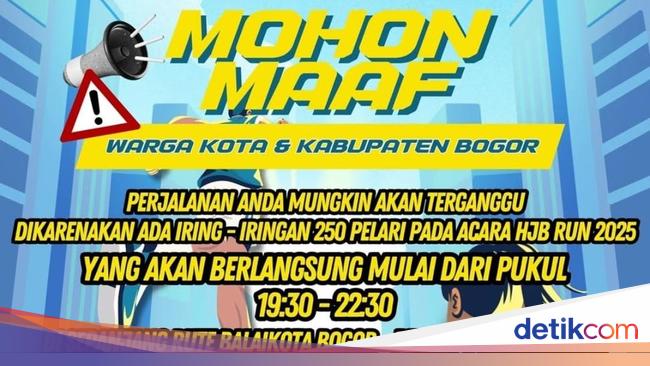 Ada Event Lari dari Kota ke Kabupaten Bogor Malam Ini, Hindari Rute Berikut