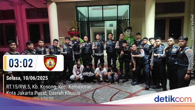 Tawuran Bersenjata Pecah di Kemayoran Dini Hari, 4 Pelaku Ditangkap