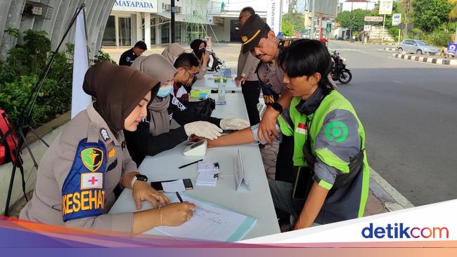 Polda Jateng Gelar Pemeriksaan Kesehatan Gratis Ojol, Target Layani 4.000 Driver