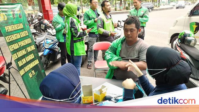 Ribuan Driver Ojol di Jawa Tengah Terima Layanan Kesehatan Gratis dari Polda Jateng