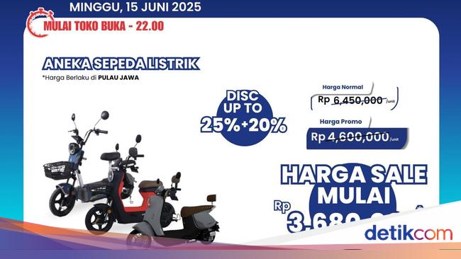 Sepeda Listrik Diskon Hingga 45% di Transmart Full Day Sale