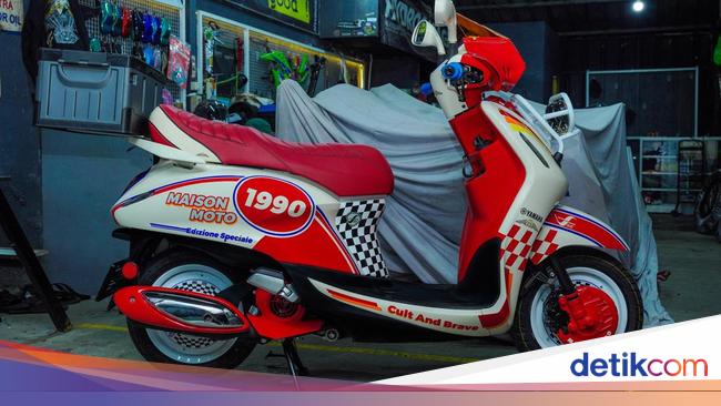 Tampil Beda, Yamaha Grand Filano Ini Dimodifikasi Nuansa Vintage-Rally