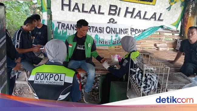 Bakti Kesehatan Polres Ponorogo: Pemeriksaan Kesehatan Gratis untuk Pengemudi Ojol, Garda Terdepan Kota!