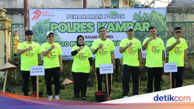 Potret Fun Run 7,9K Polres Bengkalis hingga Kampar Gelorakan Tanam Pohon