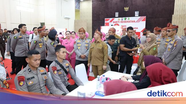 Bakti Kesehatan di HUT Bhayangkara ke-79, Polda Riau Layani 2 Ribuan Ojol
