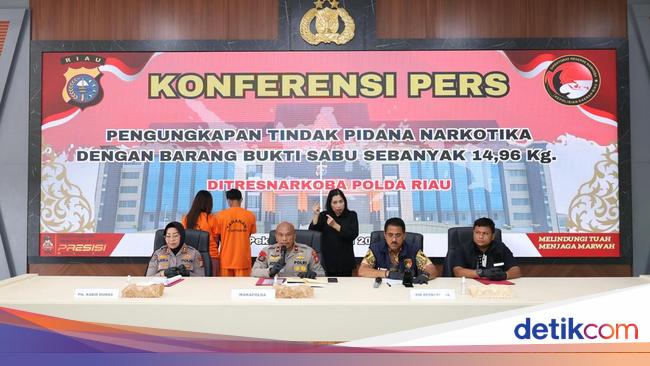 Polda Riau Gagalkan 14,9 Kg Sabu di Siak, 2 Kurir Ditangkap