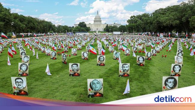 Bendera dan Foto Korban Iran Penuhi Gedung Capitol AS