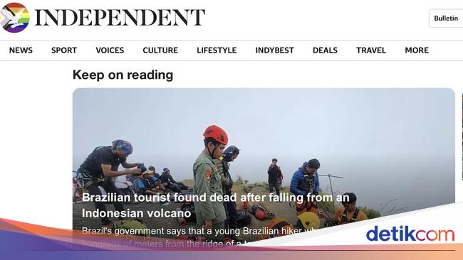 Turis Brasil Tewas di Rinjani, Media Asing Soroti Respons dan Keselamatan