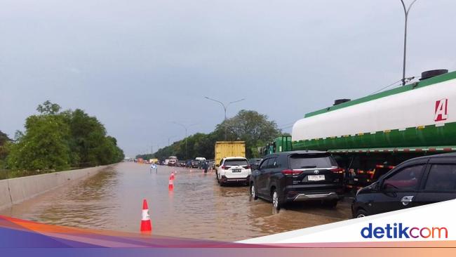 Tol Jakarta-Tangerang Km 24 Banjir Imbas Hujan Lebat