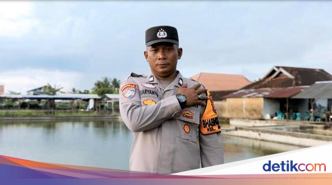 Melihat Lebih Dekat Aksi Aiptu Karyanto Olah Lahan Rawa Jadi Tambak Ikan