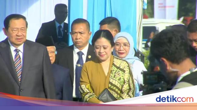 SBY, Puan, Ma'ruf Amin Jalan Bersama Hadiri Hari Bhayangkara Ke-79
