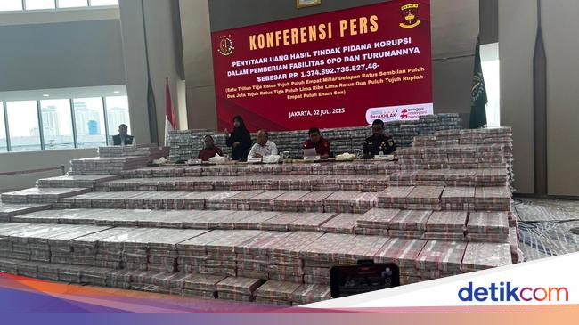 Fantastis! Begini Penampakan Duit Rp 1,3 T Sitaan Kasus Korupsi Minyak Goreng