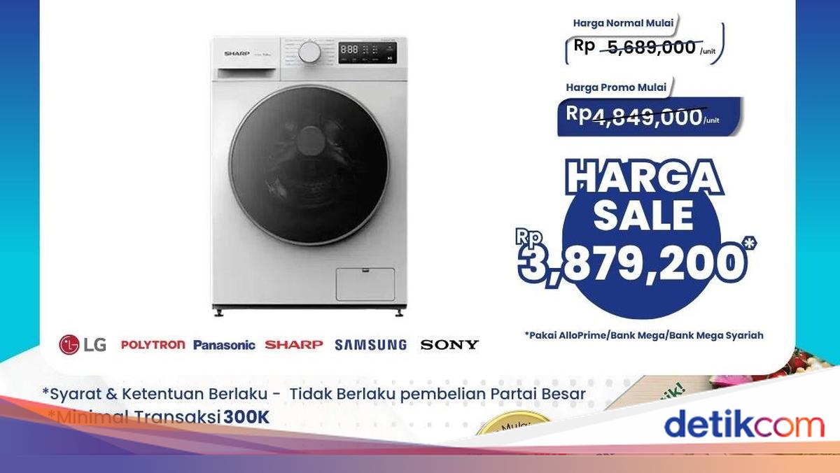 Diskon Besar Mesin Cuci Front Load 7Kg Sharp di Transmart Full Day Sale
