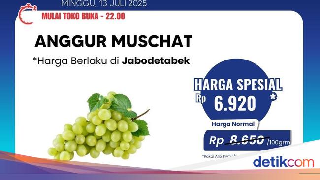 Transmart Full Day Sale! Belanja Anggur Muscat Jadi Murah Meriah