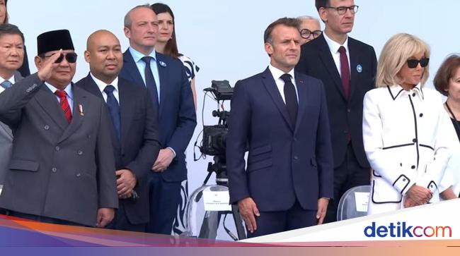 Prabowo Hormat ke Kontingen RI di Bastille Day, Presiden Prancis Tepuk Tangan