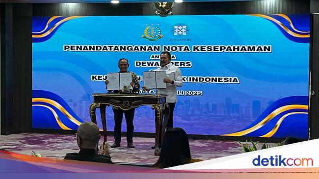 Kejagung dan Dewan Pers Teken MoU, Dukung Penegakan Hukum-Kemerdekaan Pers