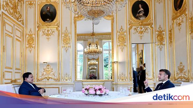 Momen Hangat Private Dinner Prabowo dan Macron di Istana Elysee Paris