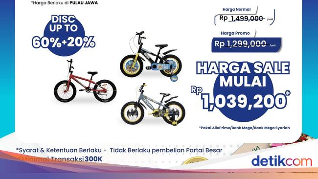Diskon Gede Sepeda Anak di Transmart Full Day Sale, Harga Mulai Rp 1 Jutaan