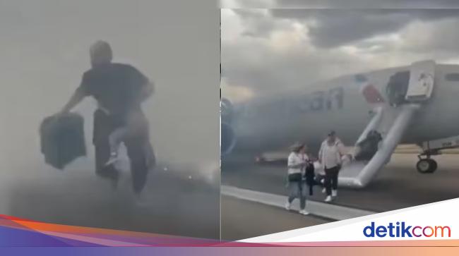 Penumpang Pria yang Bawa Koper saat Evakuasi Pesawat Dirujak Netizen