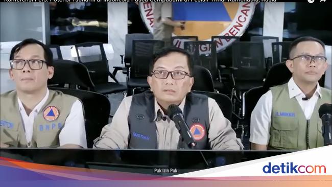 BNPB Imbau Warga di 6 Wilayah Jauhi Pantai 2 Jam Sebelum Estimasi Tsunami