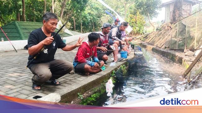 Sensasi Mancing di Sungai Umbul Besuki Klaten, Favoritnya Bapak-bapak