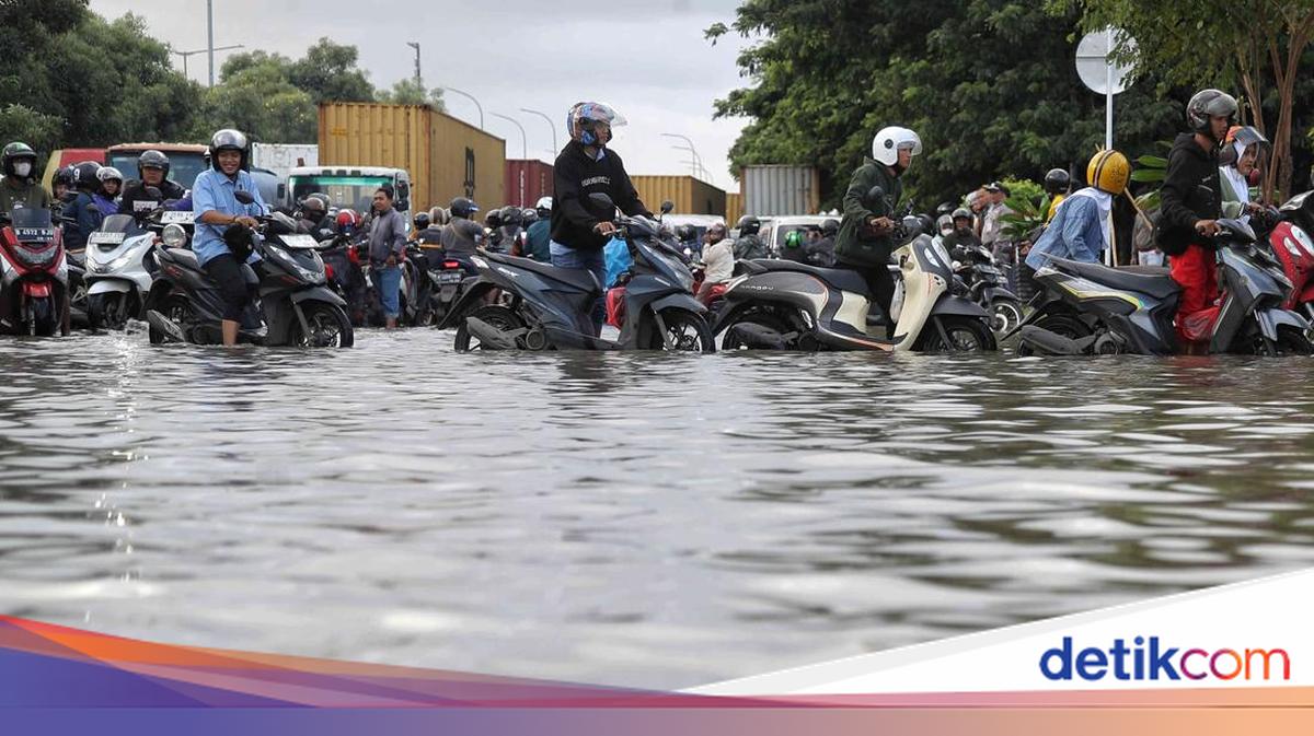 Banjir Rob Genangi 23 RT dan 2 Ruas Jalan di Jakarta Siang Ini