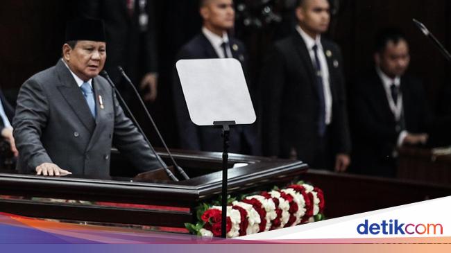 Perdana! Pidato Lengkap Prabowo di Sidang Tahunan MPR 2025