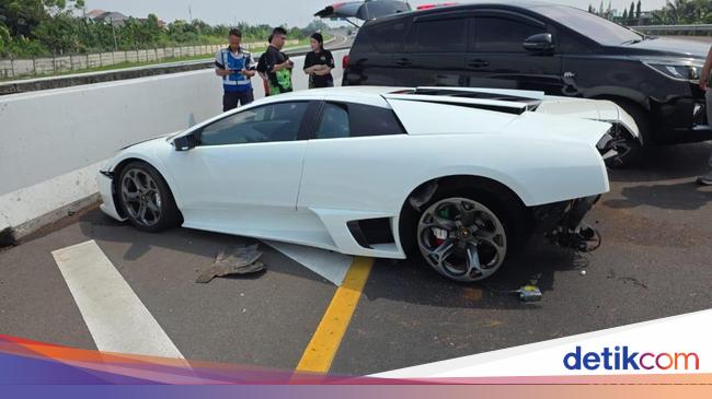 Lamborghini Kecelakaan hingga Remuk di Tol Kunciran saat Konvoi