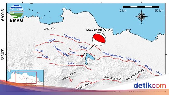 7 Kali Gempa Terjadi di Bekasi Semalam
