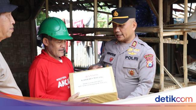Polres Malang Gelar Baksos Bantu Korban Puting Beliung di Karangploso